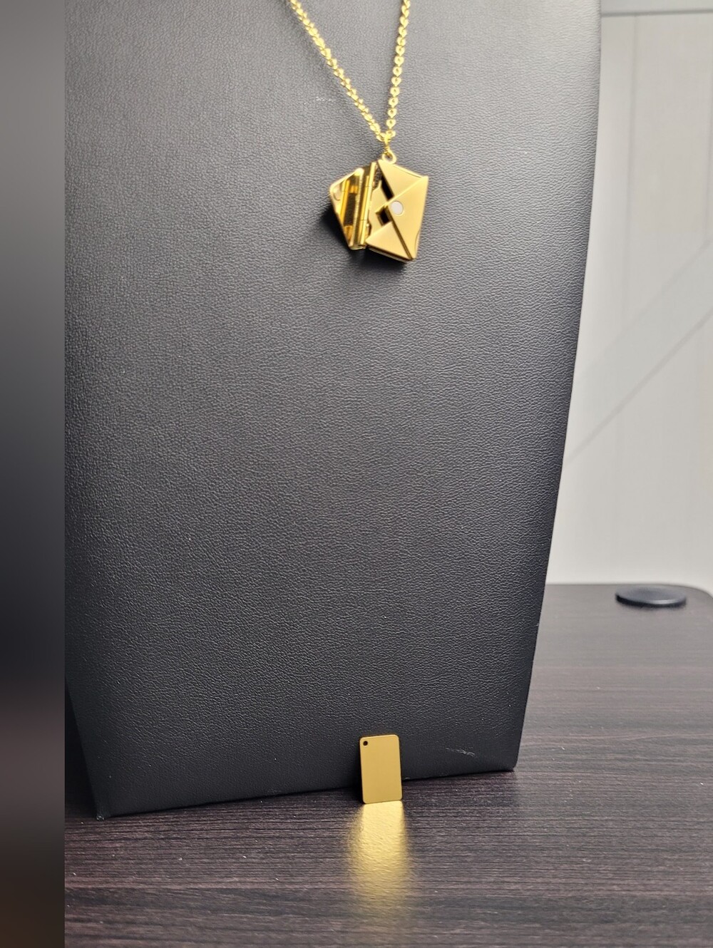 Hand Crafted Gold Envelope Locket Necklace